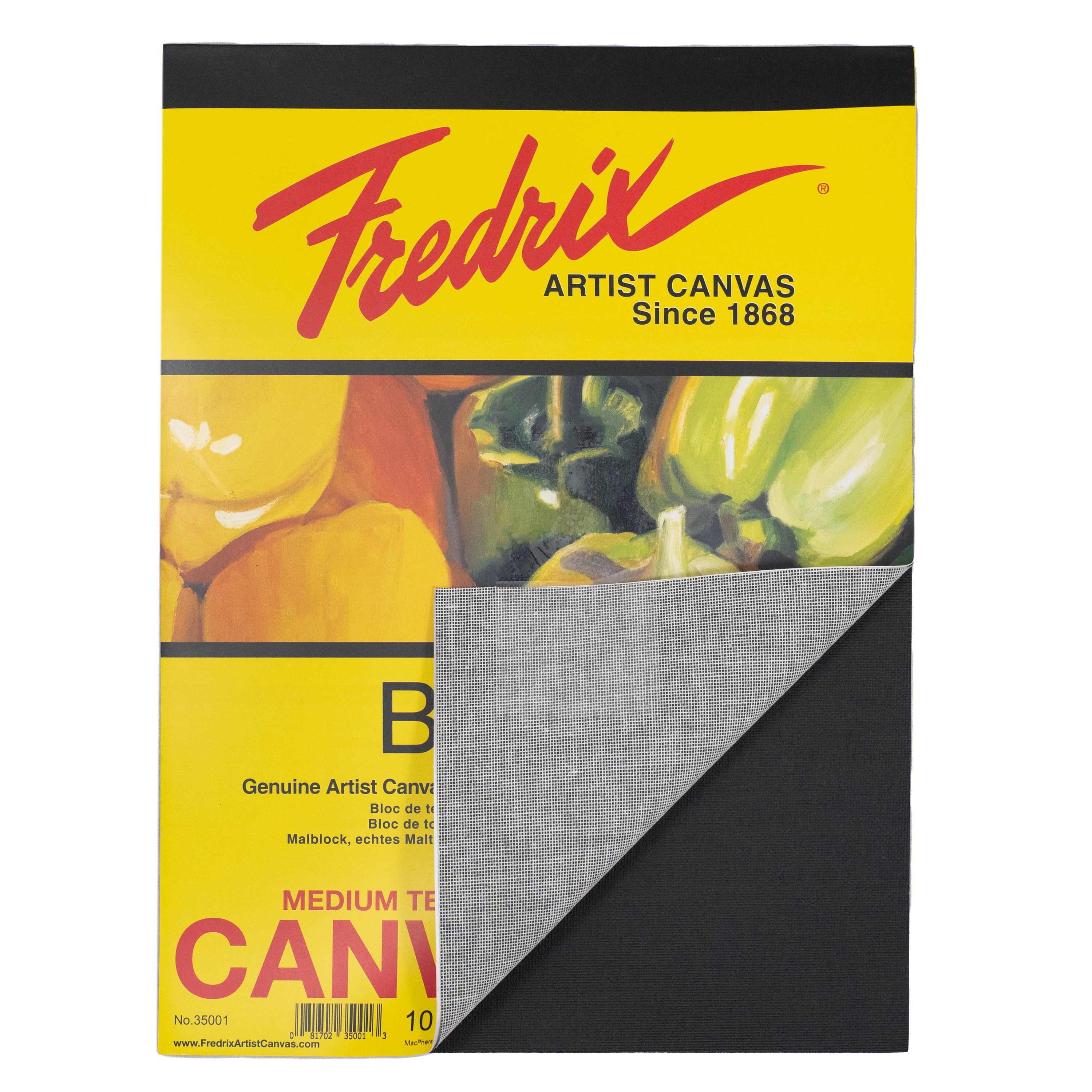 Fredrix Canvas Pad - 9 x 12, Black, 10 Sheets